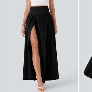Halara Elegant Black Maxi Skirt with built in shorts